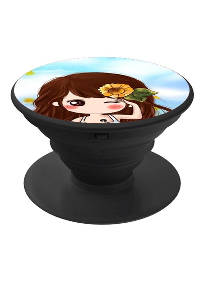 BP Cartoon Printed Pop Socket Holder Black/Blue/Brown - Image 1