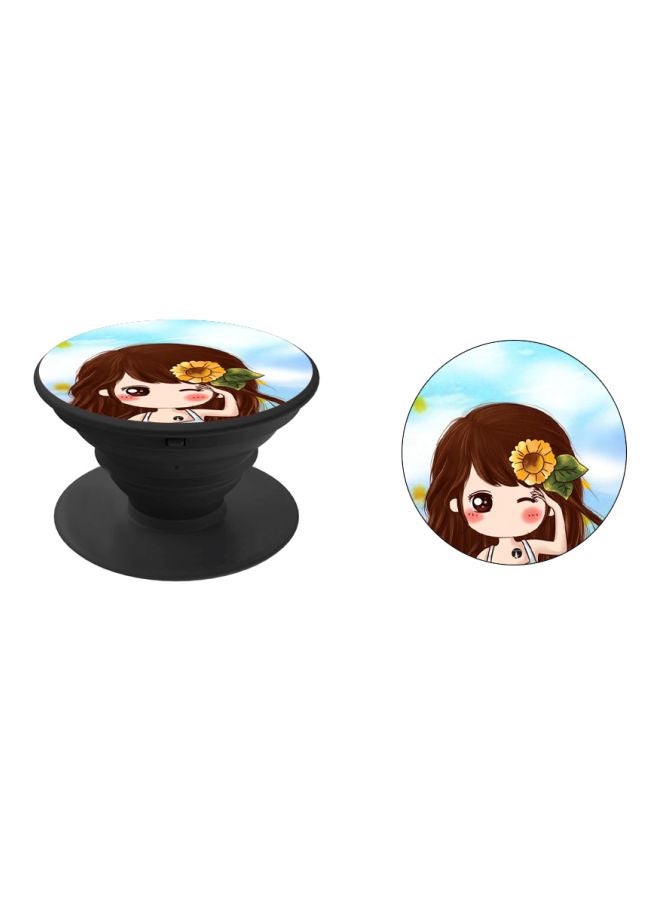 BP Cartoon Printed Pop Socket Holder Black/Blue/Brown - Image 2