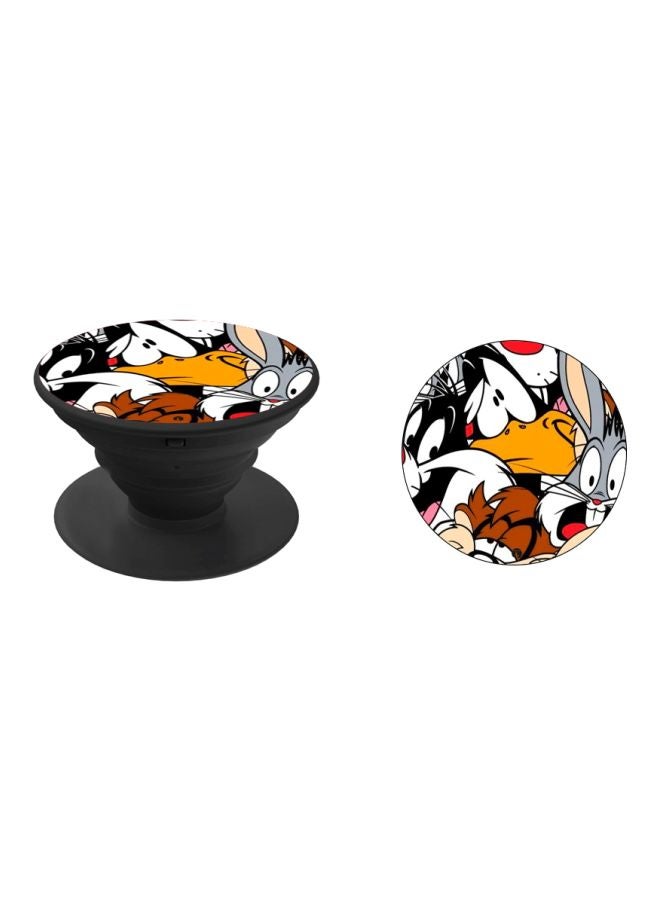 BP Cartoon Printed Pop Socket Holder Black/White/Orange - Image 2