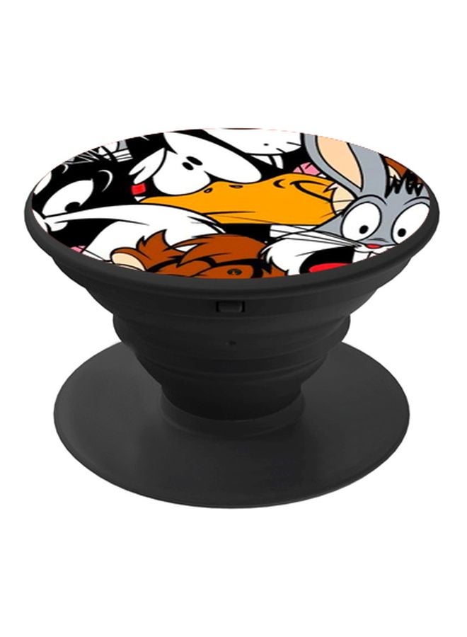 BP Cartoon Printed Pop Socket Holder Black/White/Orange - Image 1