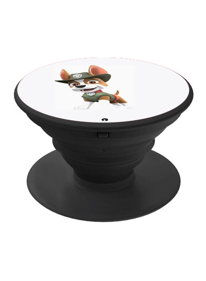 BP Cartoon Dog Printed Pop Socket Phone Holder White/Brown/Black - Image 1
