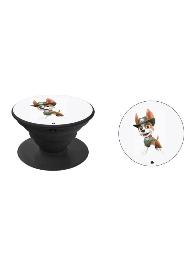 BP Cartoon Dog Printed Pop Socket Phone Holder White/Brown/Black - Image 2