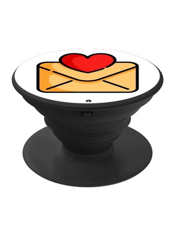 BP Heart Envelope Printed Pop Socket Phone Holder Yellow/Red/Black - Image 1