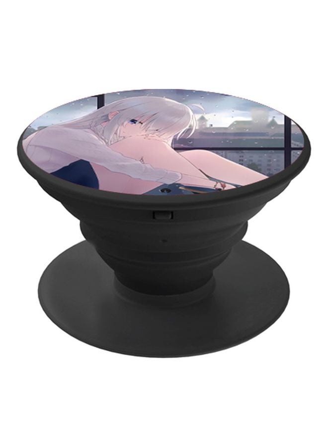 بي بي حامل هاتف بوب سوكيت بطبعة فتاة كرتونية بيج/رمادي/أسود - Image 1