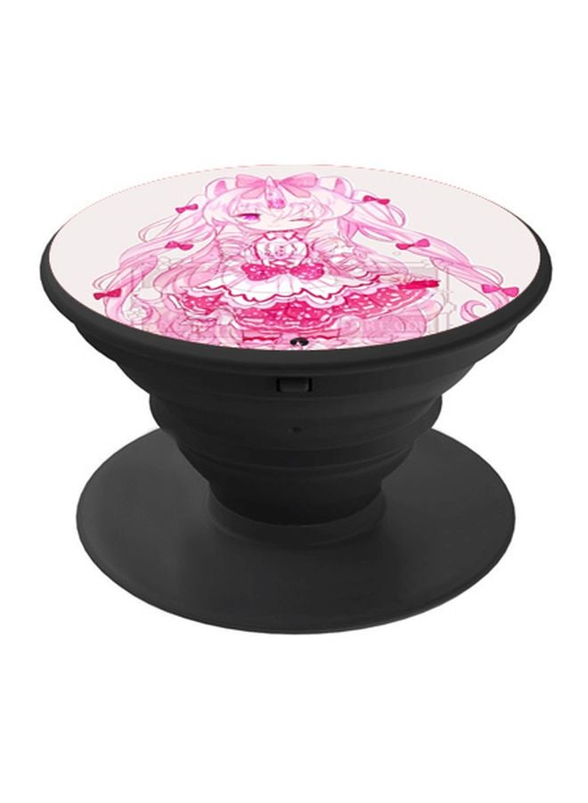 BP Girl Printed Pop Socket Phone Holder Pink/Black - Image 1