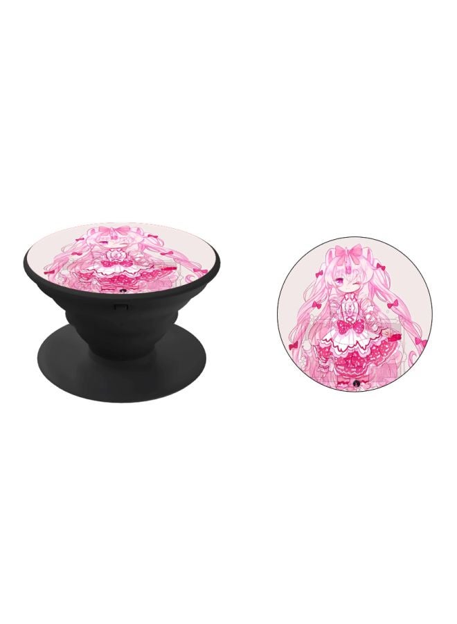 BP Girl Printed Pop Socket Phone Holder Pink/Black - Image 2