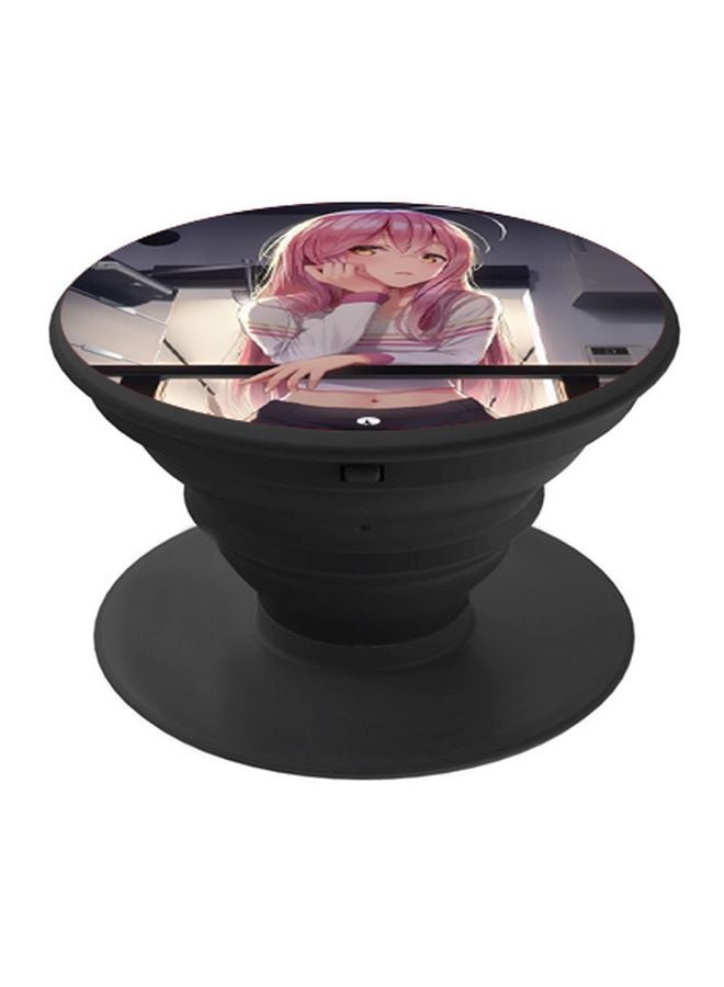 BP Anime Printed Pop Socket Phone Holder Pink/White/Black - Image 1