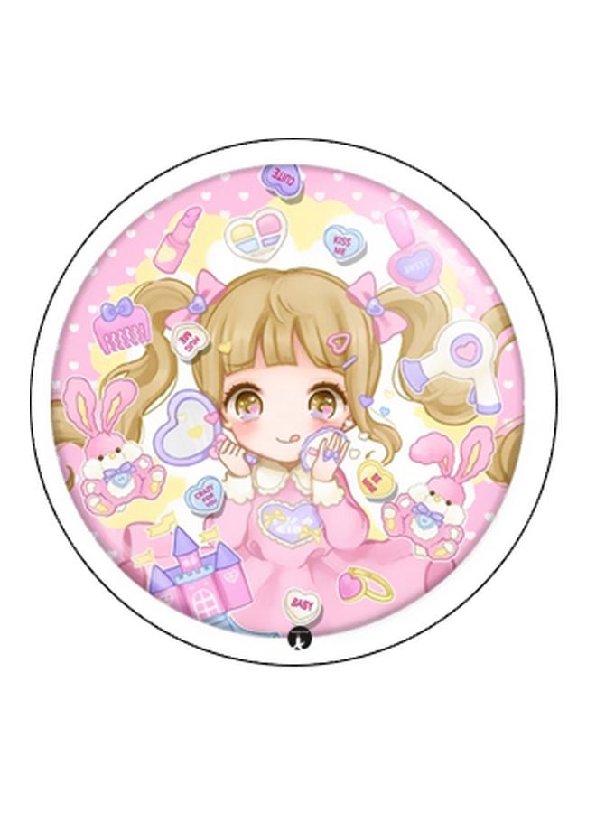 بي بي حامل هاتف على شكل مقبض أصابع منبثق بطبعة رسومات كرتونية وردي/ أصفر/ أسود - Image 2