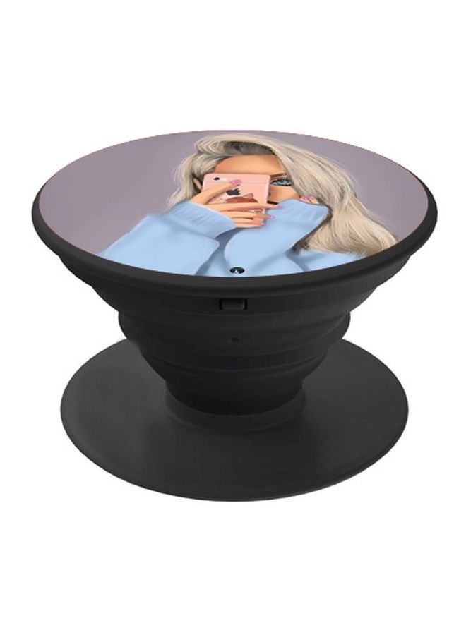 BP Girl Printed Pop Socket Phone Holder Blue/Grey/Black - Image 1