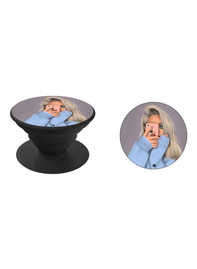 BP Girl Printed Pop Socket Phone Holder Blue/Grey/Black - Image 2
