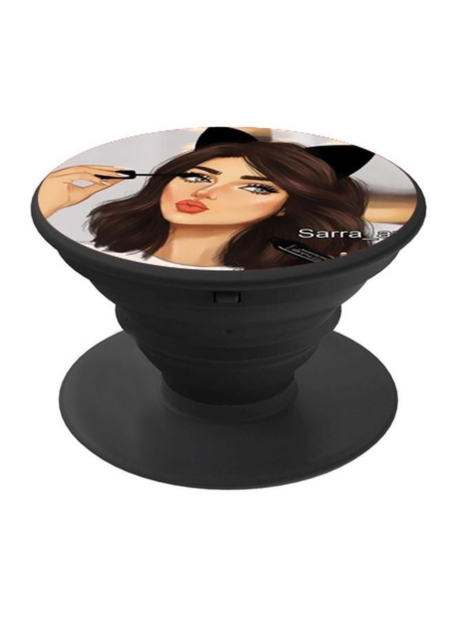 BP Girl Printed Pop Socket Phone Holder Beige/Pink/Black - Image 1