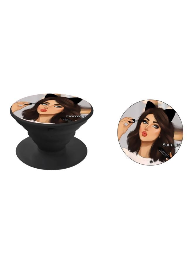BP Girl Printed Pop Socket Phone Holder Beige/Pink/Black - Image 2