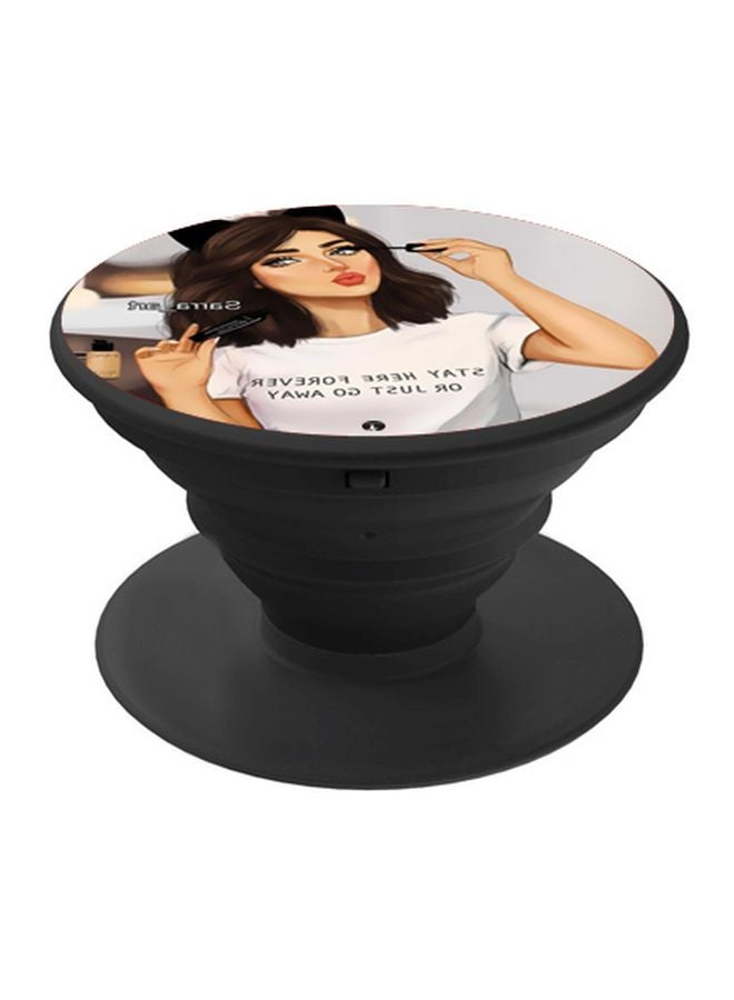BP Girl Printed Pop Socket Phone Holder Beige/White/Black - Image 1