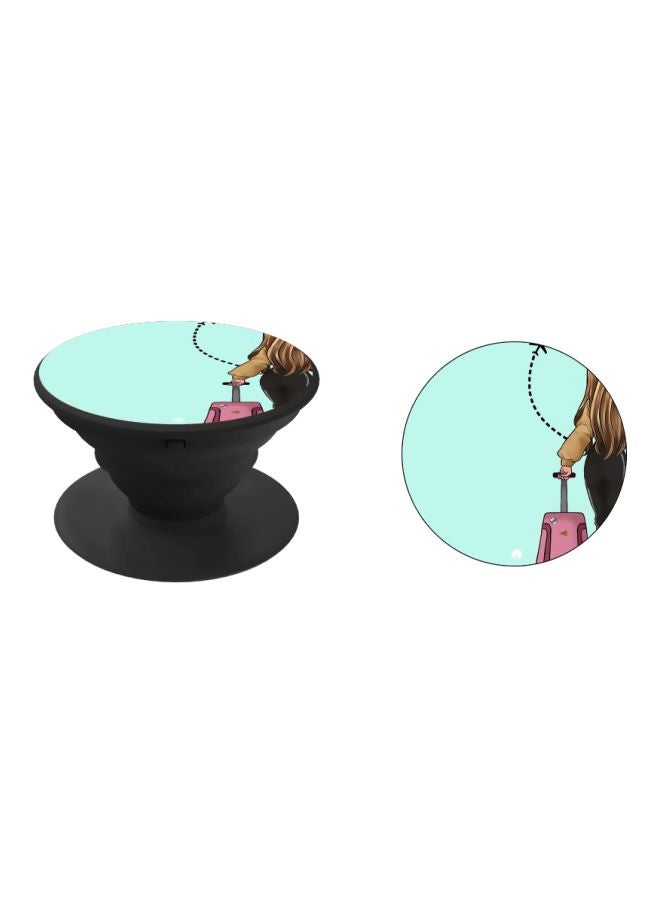 BP Girl With Trolley Printed Pop Socket Phone Holder Blue/Pink/Black - Image 2