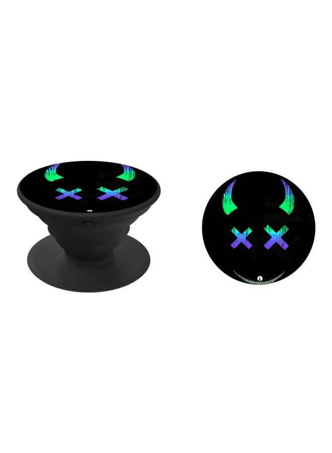 BP Cartoon Printed Pop Socket Phone Holder Black/Green/Purple - Image 2