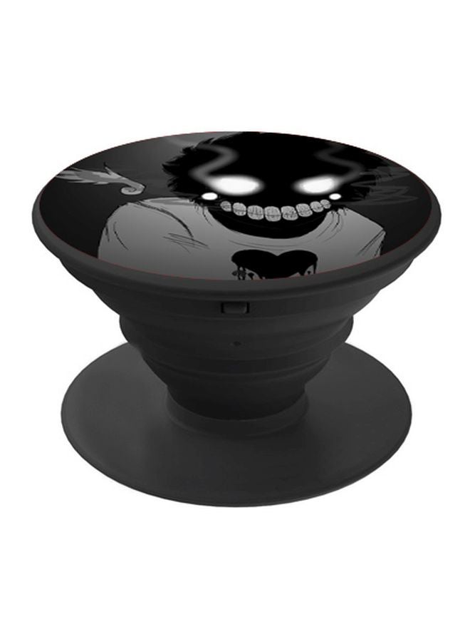 بي بي حامل هاتف على شكل مقبض أصابع منبثق بطبعة رسومات كرتونية أسود/ أبيض/ رمادي - Image 1