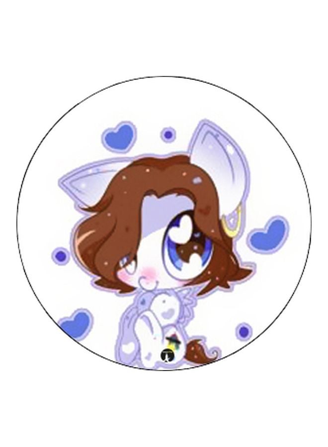 BP Cartoon Printed Pop Socket Phone Holder White/Blue/Brown - Image 2