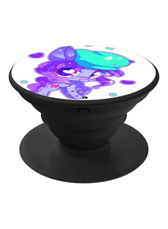 BP Cartoon Printed Pop Socket Phone Holder Purple/White - Image 1