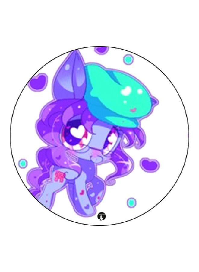 BP Cartoon Printed Pop Socket Phone Holder Purple/White - Image 2
