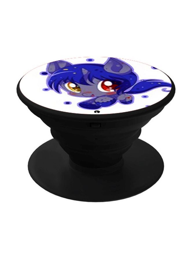 بي بي حامل هاتف على شكل مقبض أصابع منبثق بطبعة رسومات كرتونية أزرق / أبيض - Image 1