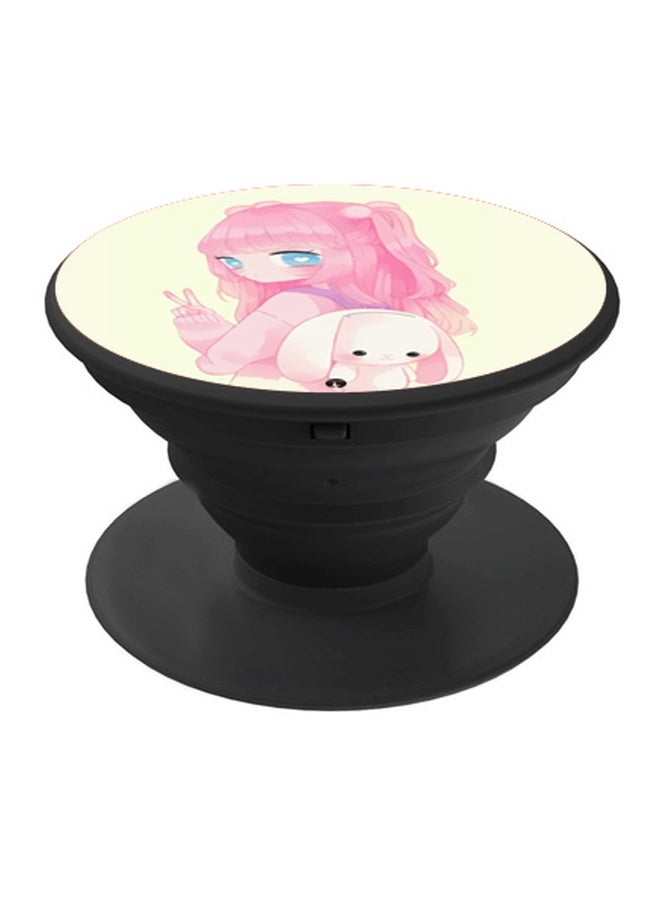 BP Anime Printed Pop Socket Phone Holder Black - Image 1