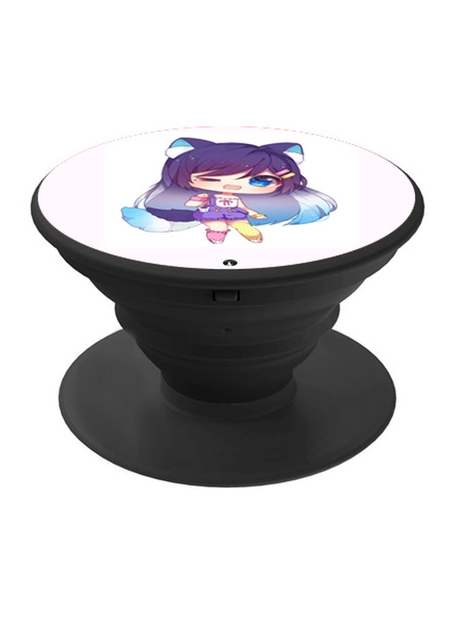 BP Anime Printed Pop Socket Phone Holder Black - Image 1