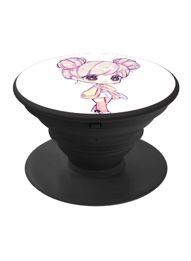 بي بي حامل هاتف بوب سوكيت بطبعة رسم أنمي أسود - Image 1