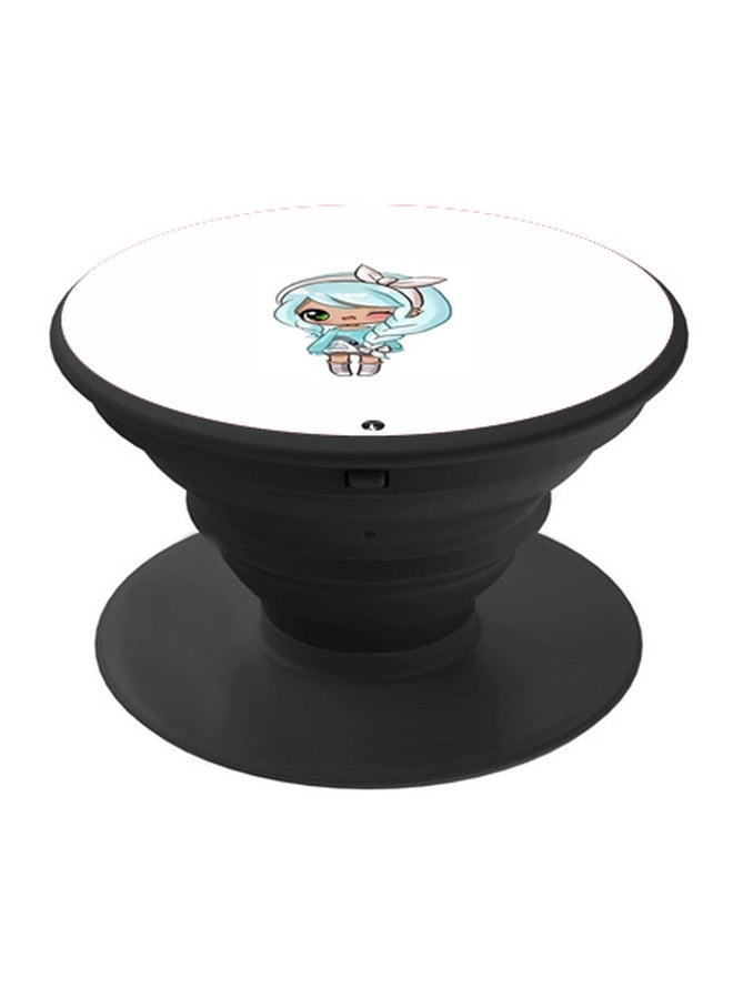 بي بي حامل هاتف بوب سوكيت بطبعة رسم أنمي أسود - Image 1