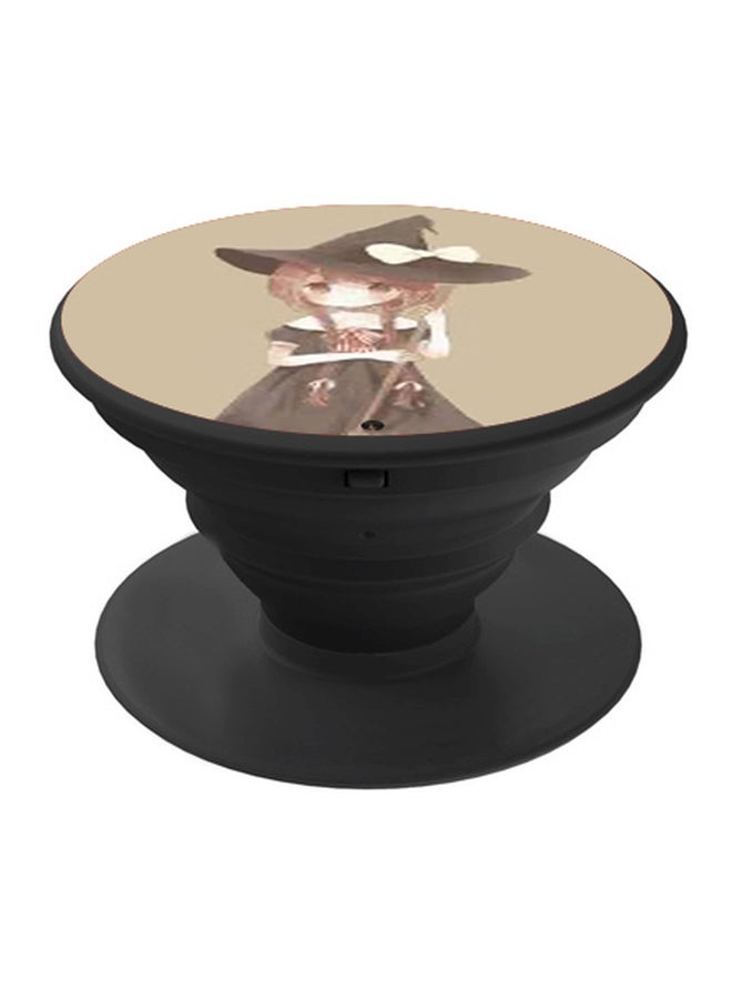 بي بي حامل هاتف بوب سوكيت بطبعة رسم أنمي أسود - Image 1