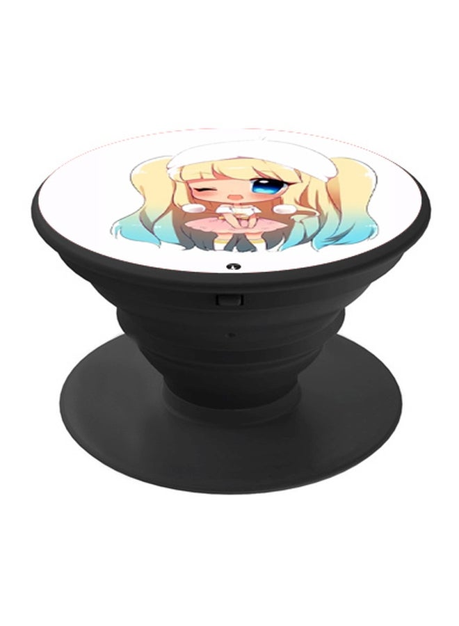 BP Anime Printed Pop Socket Phone Holder Black - Image 1