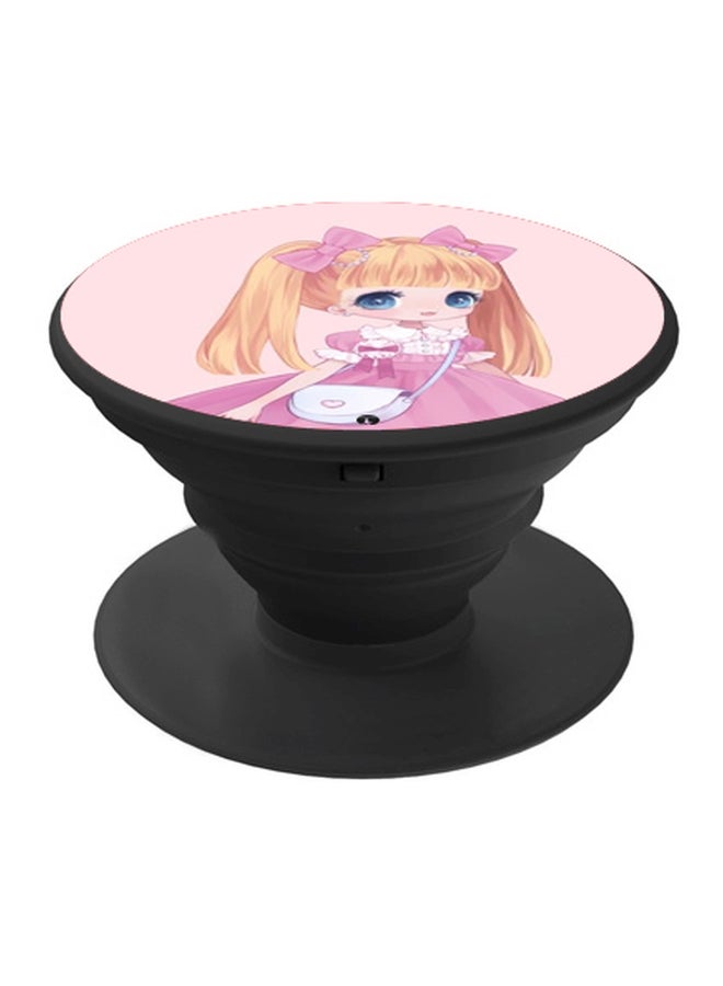 BP Printed Pop Socket Black/Pink/Brown - Image 1
