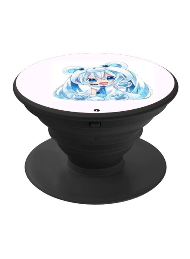 BP Anime Printed Pop Socket Phone Holder Black - Image 1
