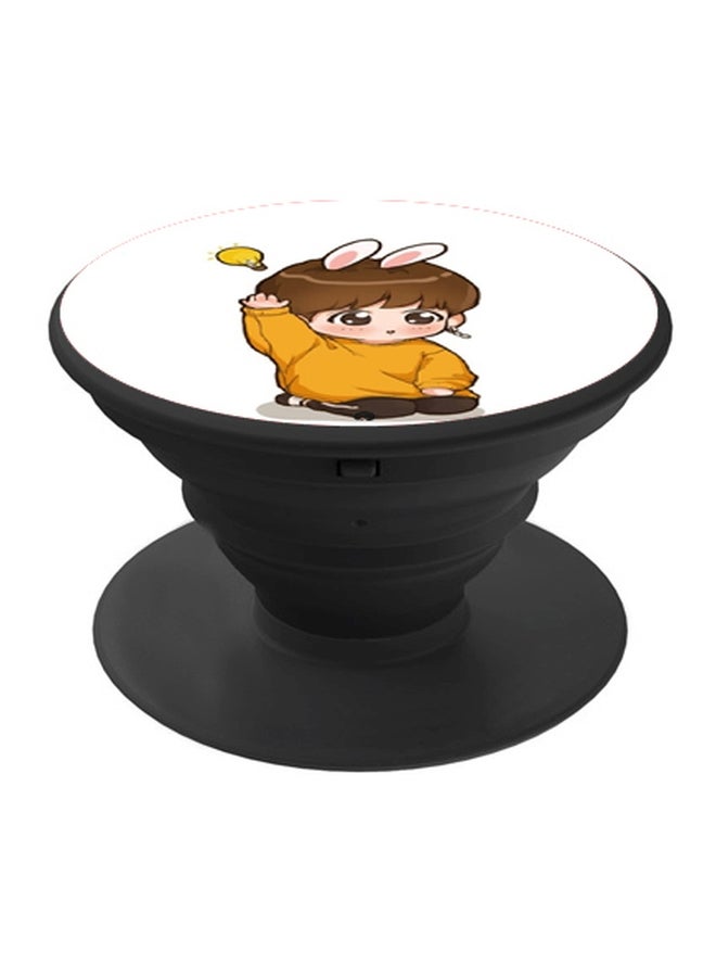 بي بي حامل بوب سوكيت بتصميم مطبوع أسود/ أبيض/ أصفر - Image 1