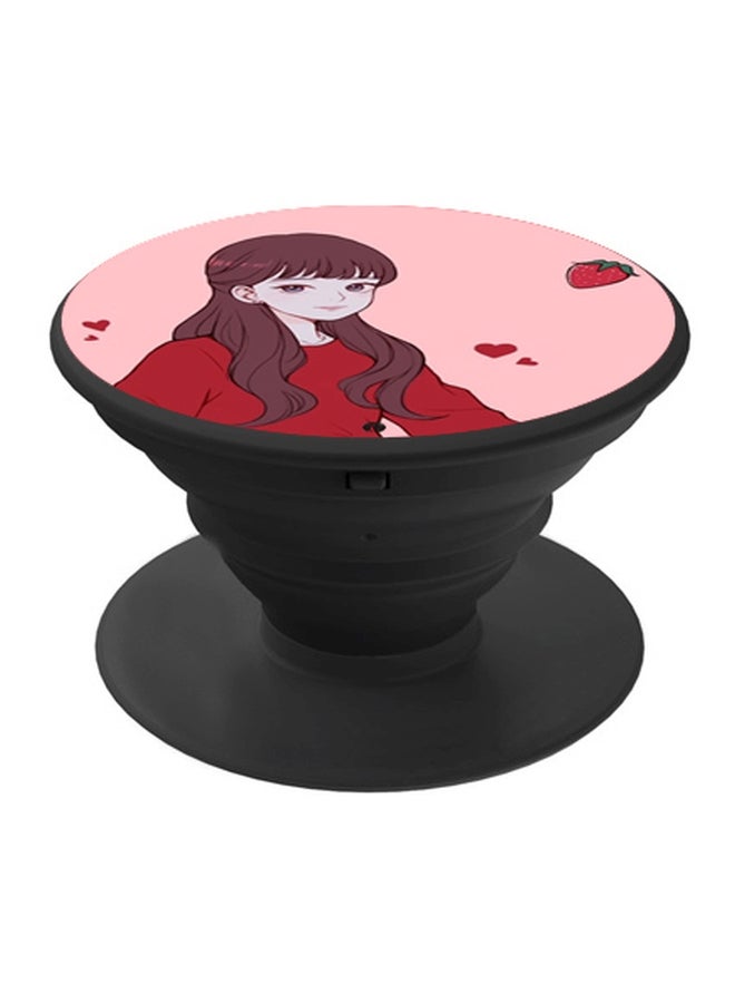 BP Printed Pop Socket Black/Red/Pink - Image 1