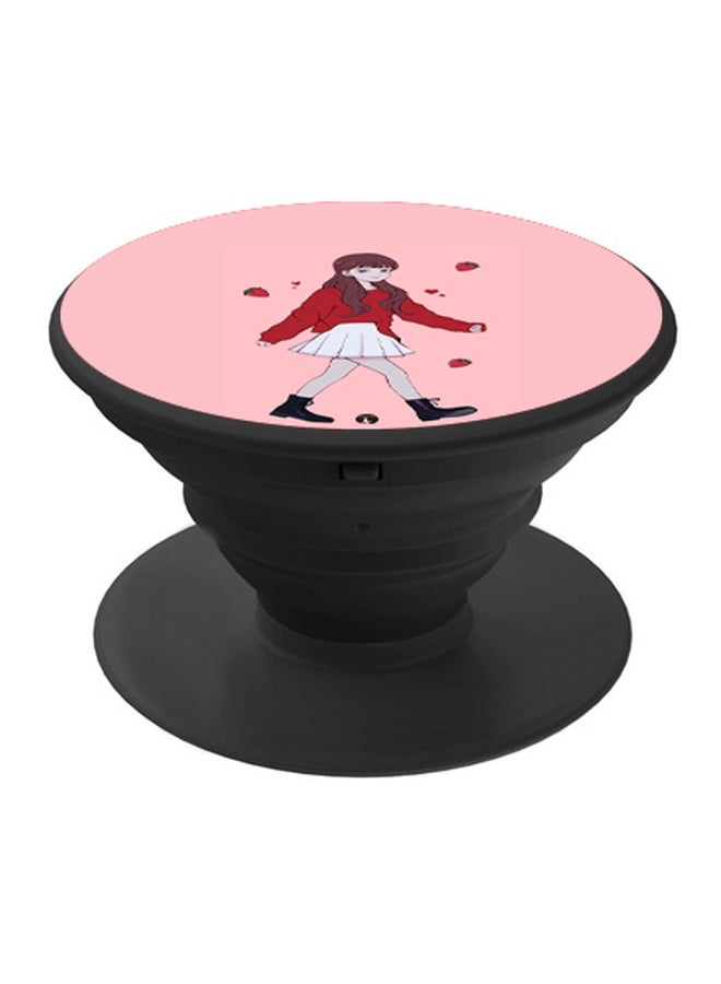 BP Printed Pop Socket Black/Pink/Red - Image 1