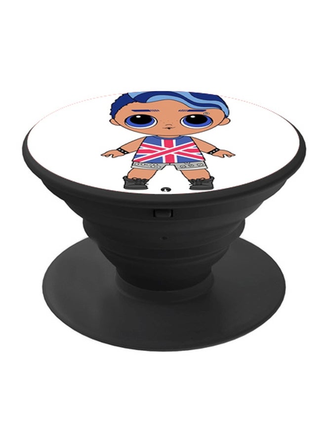 BP Cartoon Printed Pop Socket Phone Holder Blue/White/Black - Image 1