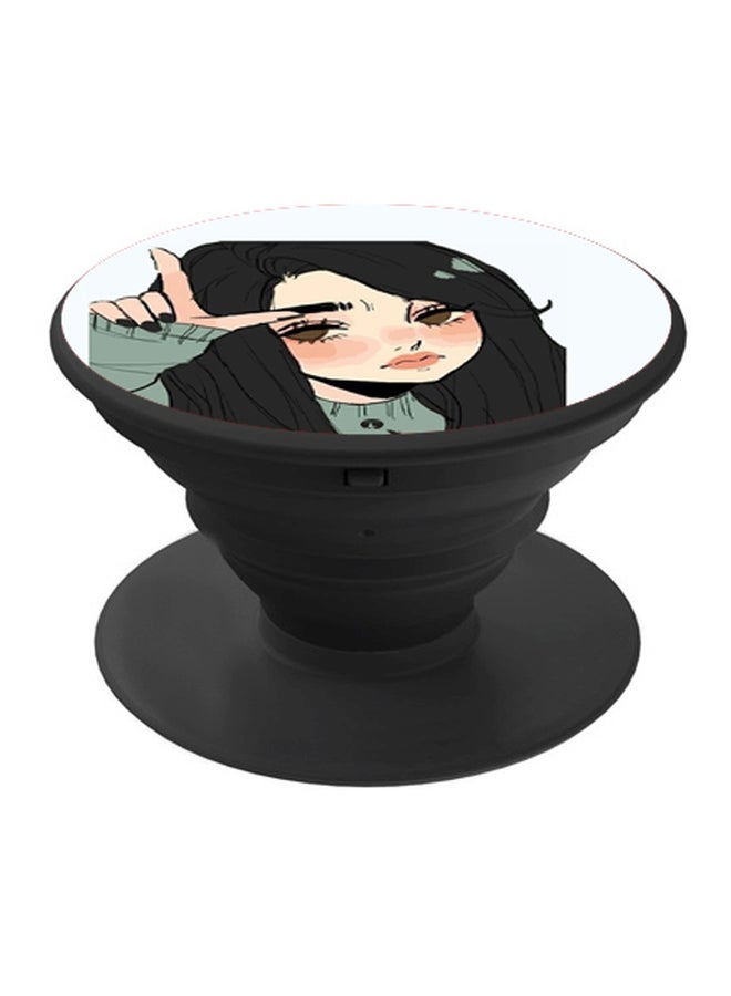 BP Girl Printed Pop Socket Phone Holder Green/Beige/Black - Image 1
