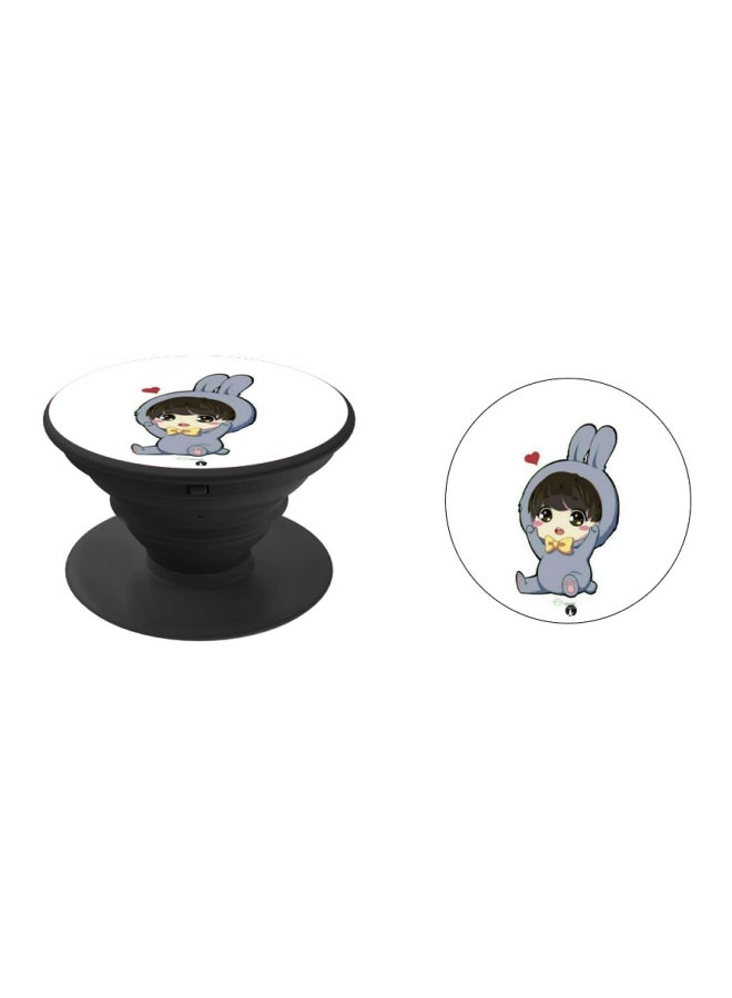 BP Cartoon Printed Pop Socket Phone Holder White/Yellow/Grey - Image 2