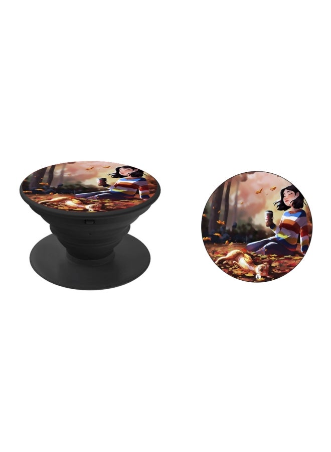 BP Girl Printed Pop Socket Phone Holder Blue/Pink/Black - Image 2