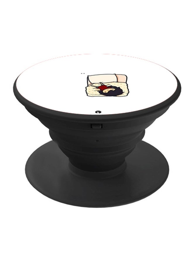 بي بي حامل هاتف على شكل مقبض أصابع منبثق بطبعة رسومات كرتونية أبيض/ بيج/ أحمر - Image 1