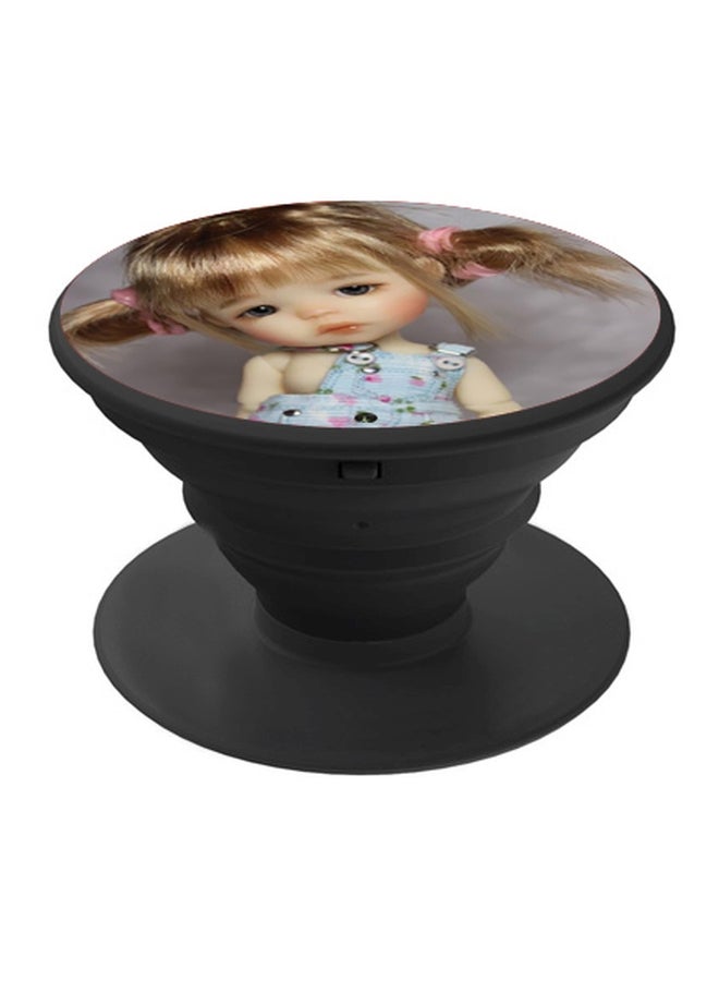 بي بي حامل هاتف بوب سوكيت مزين بطبعة رمادي/بيج/أزرق - Image 1