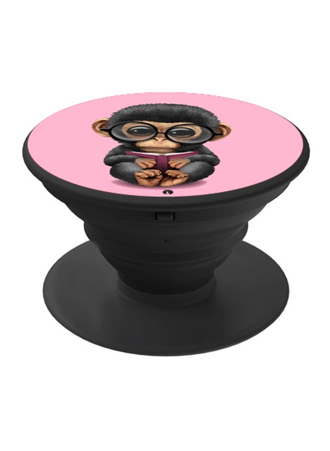 بي بي حامل هاتف بوب سوكيت مزين بطبعة وردي/ أسود/ بني - Image 1