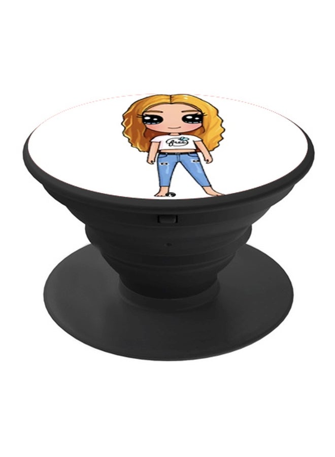 بي بي حامل هاتف بوب سوكيت مزين بطبعة أبيض/أزرق/بيج - Image 1