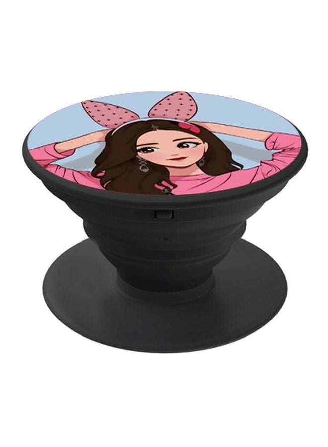 BP Girl Printed Pop Socket Phone Holder Pink/Blue/Brown - Image 1