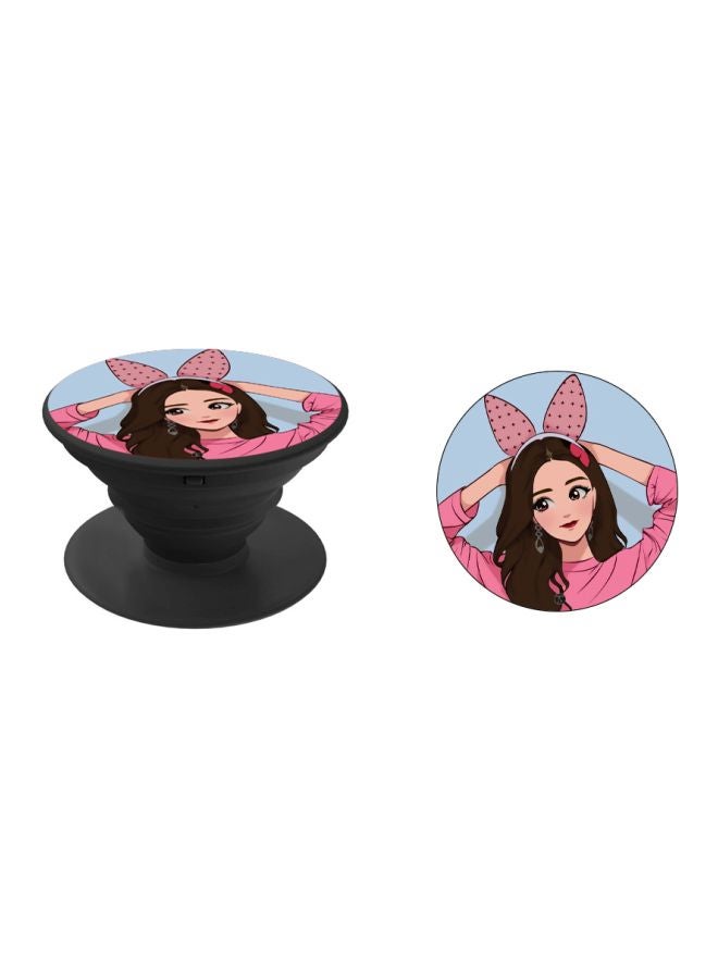 BP Girl Printed Pop Socket Phone Holder Pink/Blue/Brown - Image 2