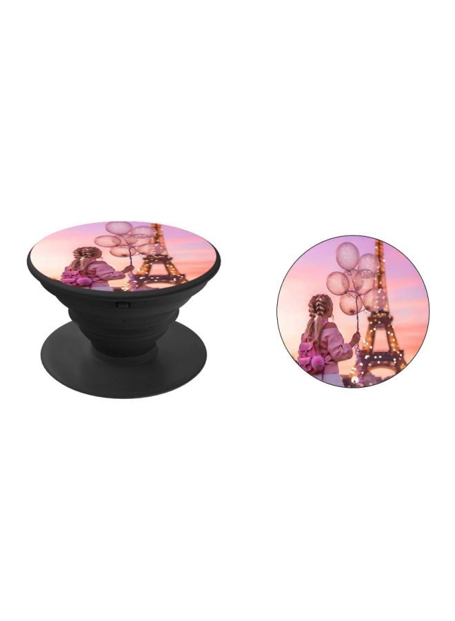 BP Cartoon Girl Printed Pop Socket Phone Holder Pink/Beige  - Image 2