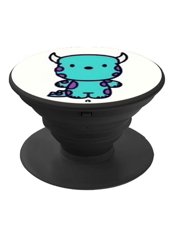 بي بي حامل هاتف بوب سوكيت بطبعة رسم كرتوني لتنين أبيض/أزرق/بنفسجي - Image 1