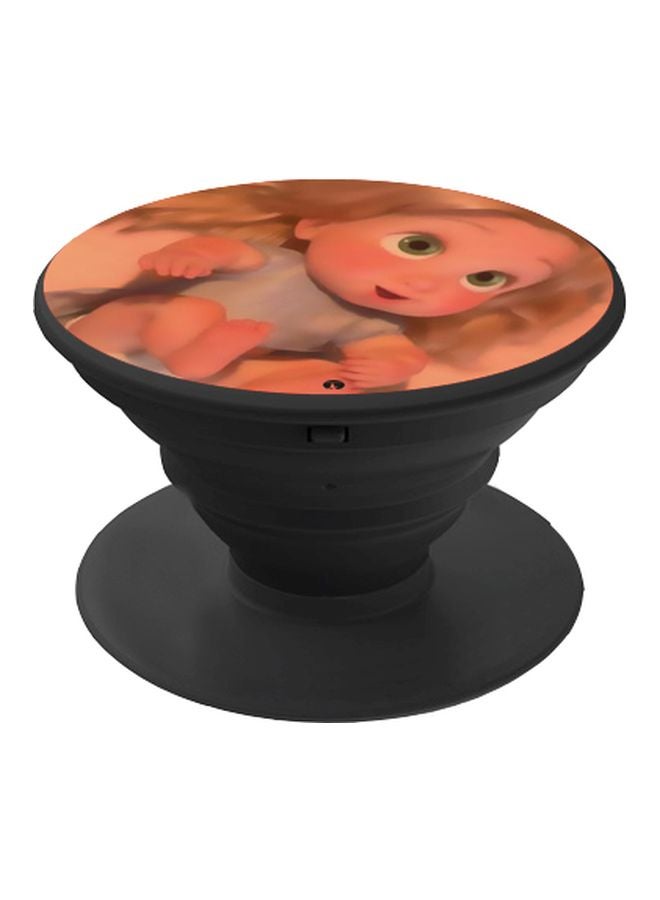 BP Cartoon Baby Printed Pop Socket Phone Holder Beige/Grey/Pink - Image 1