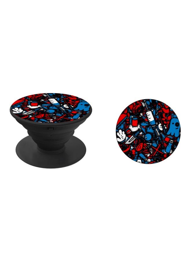 BP Cartoon Printed Pop Socket Phone Holder Blue/Red/White - Image 2