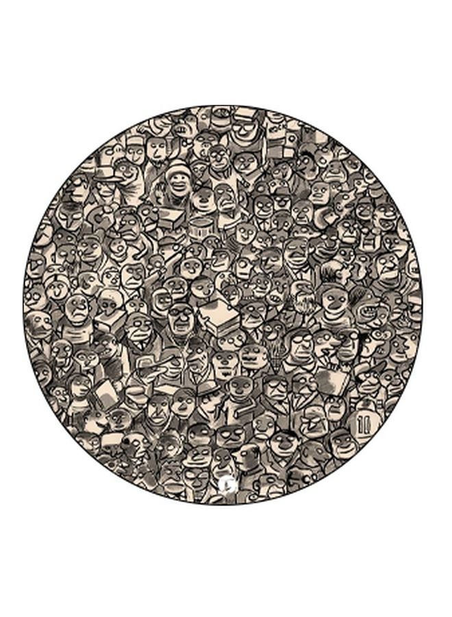 BP Cartoon Crowd Printed Pop Socket Phone Holder Beige/Grey - Image 2